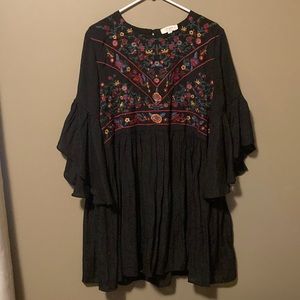 Ungee Black Embroidered Dress